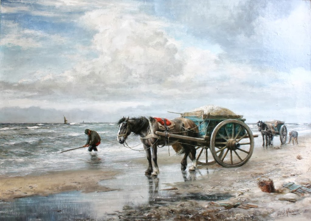 Shell fishers on the beach